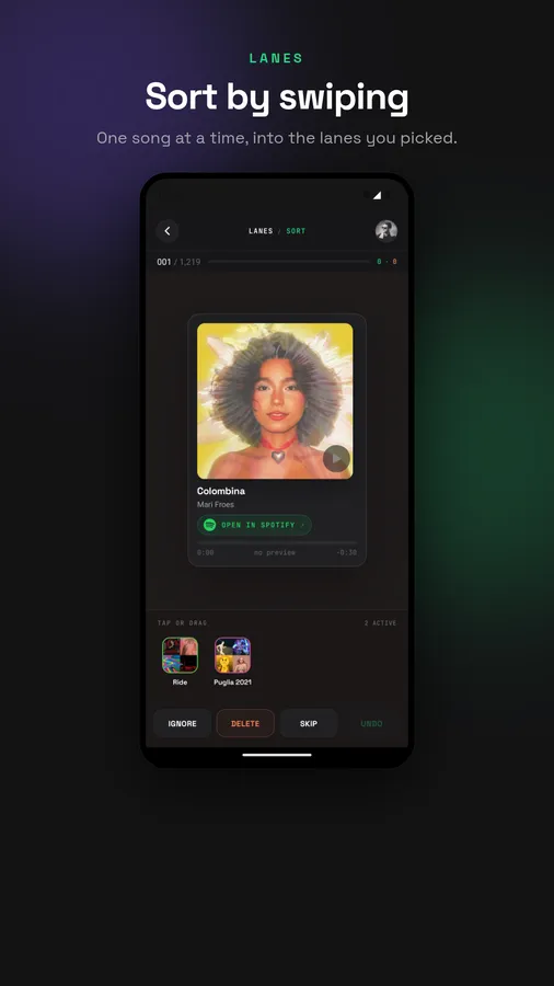 Lanes on Android, screen 3